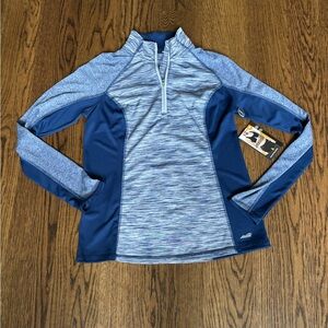 Avia Blue and Whit Half-Zip Pullover